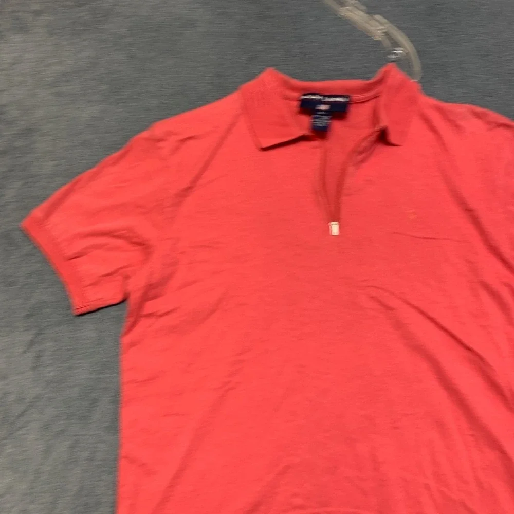 Ralph Lauren Polo Sport Shirt Mens Large Orange Cotton Golf Performance 1/4 Zip